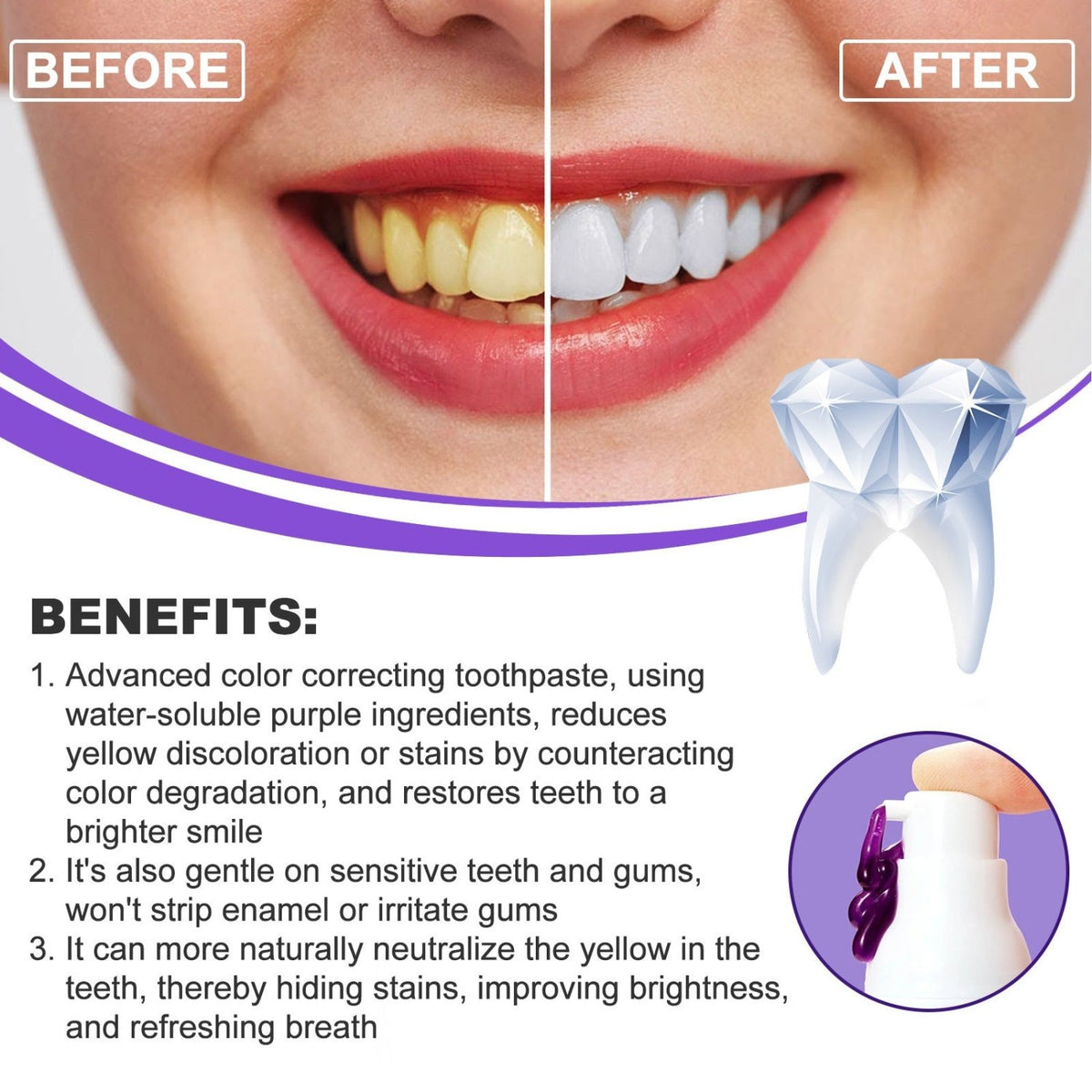 V34 Purple White Refining Serum for Oral Care - V34 Labs